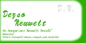 dezso neuwelt business card